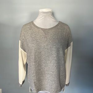 LOFT High-Low Sheer Back Sweatshirt